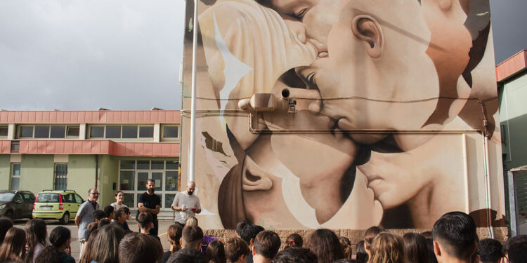 Inaugurazione del murales a Sarroch