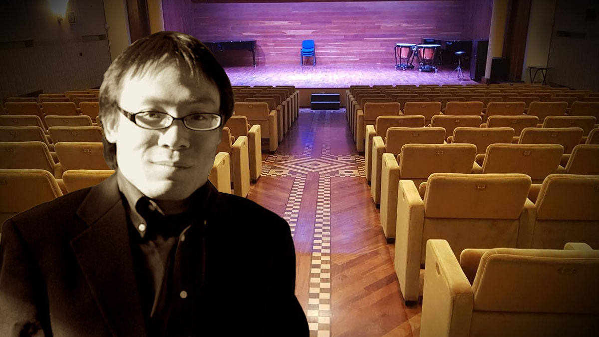 Takashi Watanabe nella sala Sassu del Conservatorio “Canepa” di Sassari