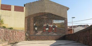 Un murale al centro di Montresta