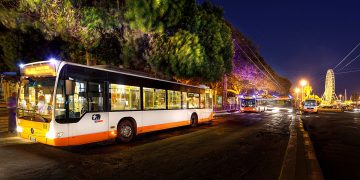 Un bus notturno del CTM Cagliari