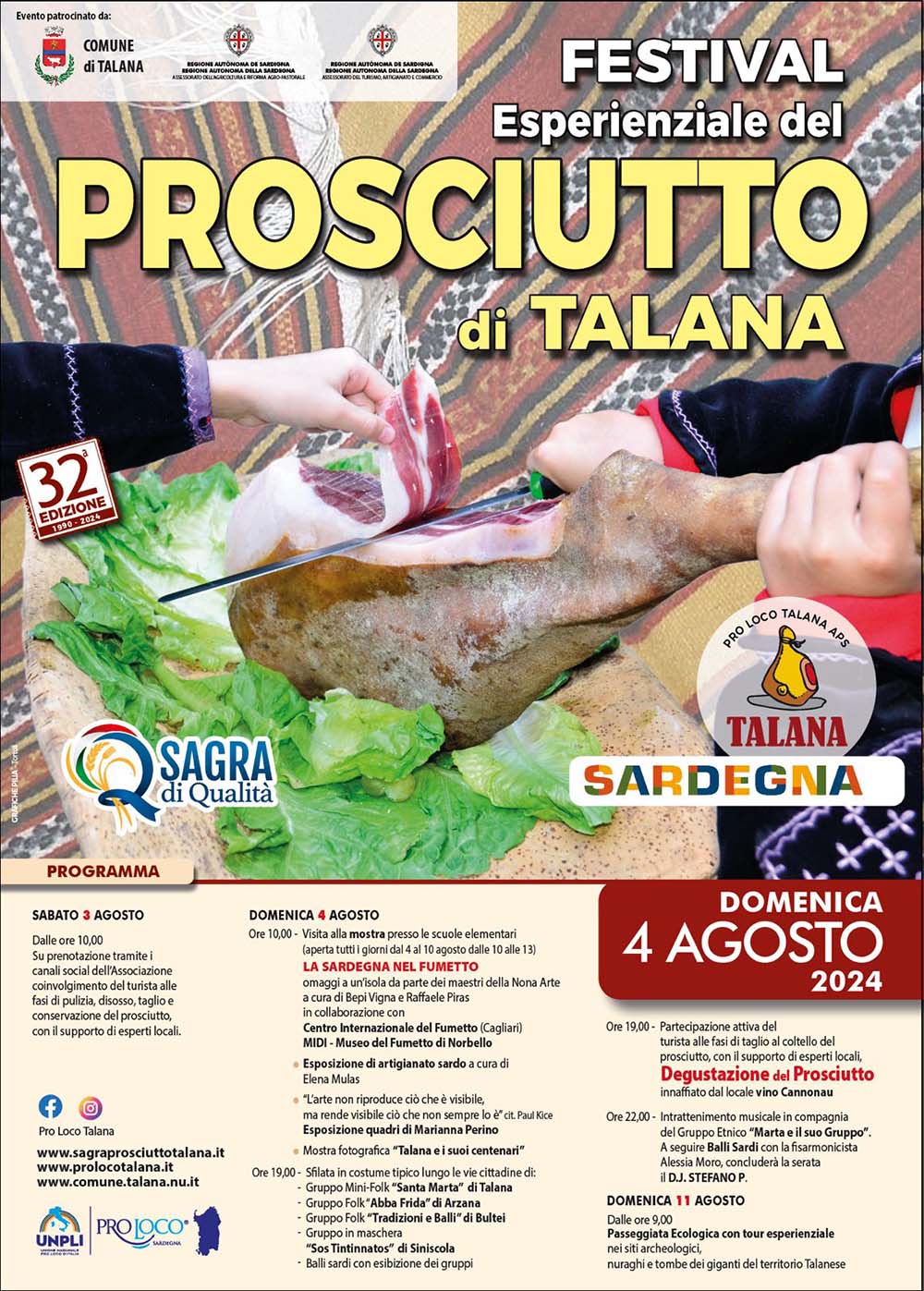 Sagra del Prosciutto di Talana - Programma