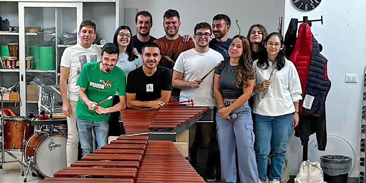 L'ensemble di percussioni del Conservatorio Canepa